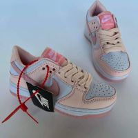 รองเท้า AIR FORCE 1 Kids เด็กผู้หญิง size: 25-36 (สีชมพูพีช-ขาว) รับประกันสินค้าตรงปก 100%