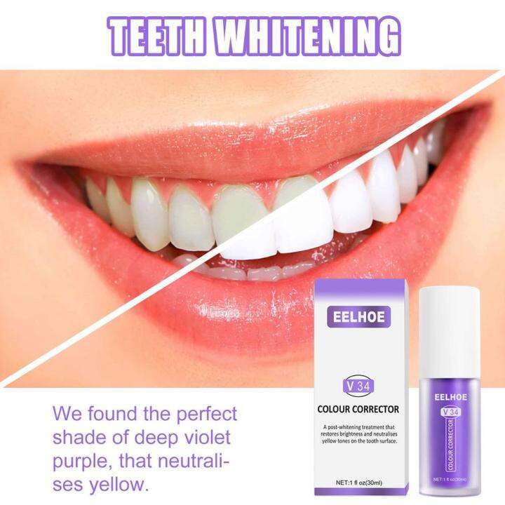 v34-colour-corrector-teeth-whitening-cream-toothpaste-30ml-remove-plaque-stains-care-toothpaste-freshen-breath-clean-yellow-tooth-dental-enamel-care-paste