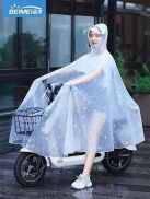 Áo Mưa Trong Suốt Thời Trang, Áo Mưa Hoa Tuyết Cánh Dơi Siêu Dai, Siêu Bền