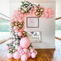 113pcs Pas Pink Balloon Garland Arch Kit Wedding Decoration Chrome Gold Chrome Balloons For Baby Shower Birthday Decor