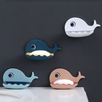 Wall Mounted Soap Box Drain Soap Holder Creative Whale Shape Bathroom Drain Soap Dish Tray Punch Free Soap Storage Container