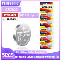 PANASONIC ถ่านกระดุม Lithium CR2025 ( แพ็ค 5 ก้อน )  3V button cell coin batteries for watch computer CR 2025