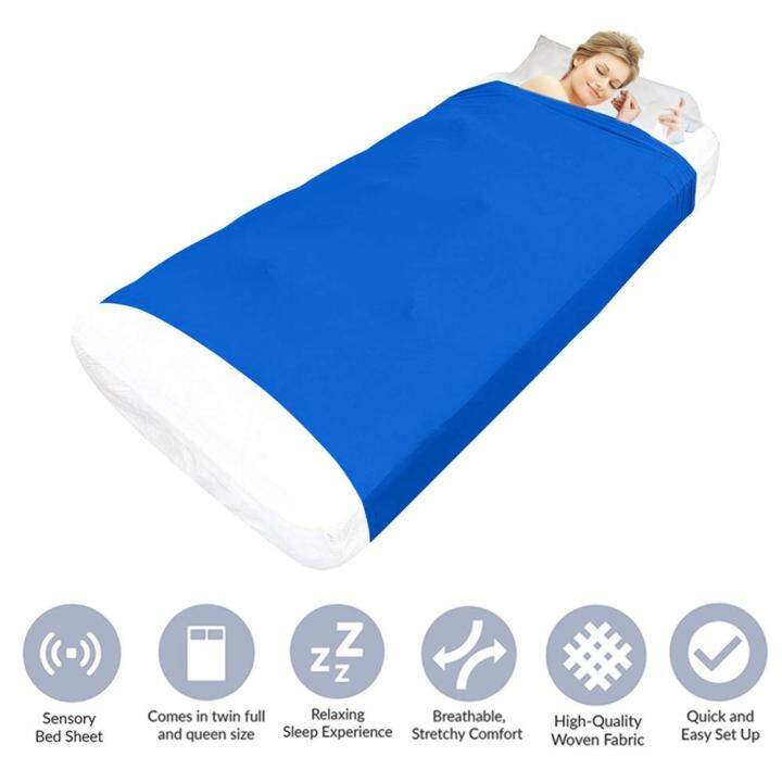 Sensor compression bed sheets for children instead of weighted blankets