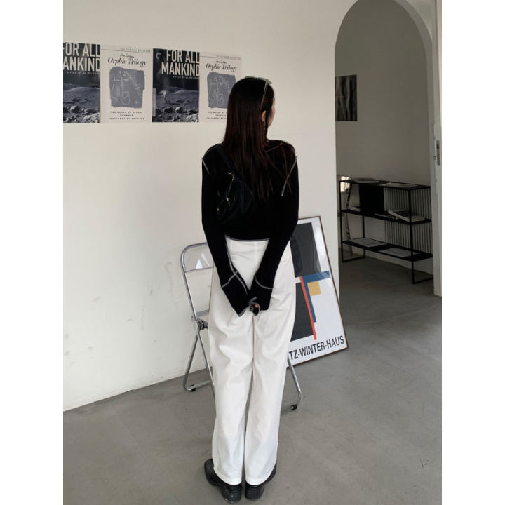 ฮาราจูกุ-y2k-เสื้อยืดผู้หญิงแขนยาวความงามบางด้านบนหญิงแฟชั่นเกาหลีวินเทจสีดำประเดิม-streetwear-2022ใหม่