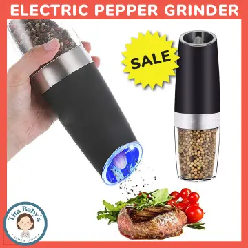 July Home Premium Gravity Electric Salt and Pepper Grinder, Battery  Operated, LED Light