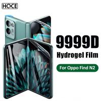 HOCE ฟิล์มไฮโดรเจลยืดหยุ่น9999D 3in1สำหรับออปโป้ไฟนด์ N2ชัดเจนแบบ HD คลุมทั้งหมดนิ่มด้านหน้าด้านหลัง OppoFindN2ป้องกันฟิล์มกันรอย