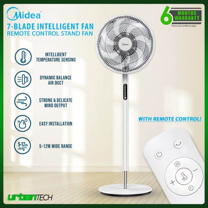 MIDEA 7 Blade Intelligent Electric Fan Remote Control Stand Fan with
