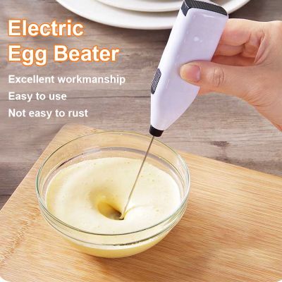 Handheld Mini Stainless Steel Electric Handheld Egg Beater Household Kitchen Steel Coffee Milk Tea Mixer to Whip Cream