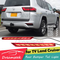 เลนส์สีแดงรถ LED ด้านหลังกันชนไฟท้ายสำหรับ Toyota Land Cruiser 2022 2023ไฟเลี้ยวสีแดง Reflector ไฟเบรคประเภท LL