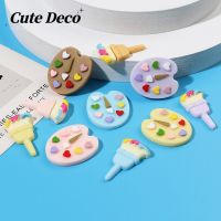 【Cute Deco】Cute Cartoon Drawing Board (8 Types) Blue - Ellipse Artboard / Purple Bing - Brush Charm Button Deco/ Cute Jibbitz Croc Shoes Diy / Charm Resin Material For DIY