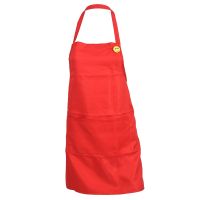 Plain Apron with Front Pocket Kitchen Cooking Craft Baking Red