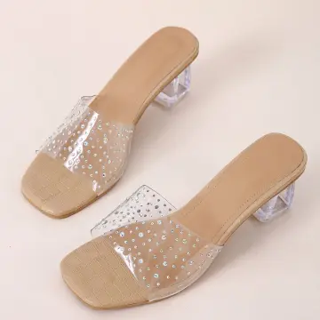 White sandals with on sale diamonds