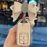 [More Suitable] Bow Car Key Case สำหรับ Honda Civic Crv Accord Fit XR V VEZEL หยกแจ๊ส UR V Honda Accord 2018 LIFE Crosstour Gienia Envix