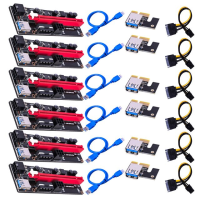 jianzhifen 3/6Pcs ใหม่ PCI-E สล็อต Pcie 009 Express 1X To 16x Extender PCI E USB Riser 009S Dual 6Pin อะแดปเตอร์การ์ด SATA 15pin สำหรับ BTC Miner