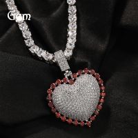 [COD] Hip-hop ancient cute new love copper inlaid zircon pendant men and women personality heart-shaped round zirconium necklace