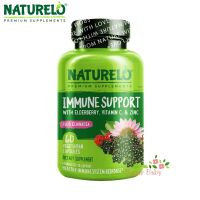 NATURELO Immune Support with Elderberry Vitamin C &amp; Zinc plus Echinacea 60 Vegetarian Capsules อัลเดอร์เบอร์รี่ วิตามินซี &amp; ซิงค์ + เอคไคนาเซีย 60 เวจจี้แคปซูล