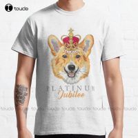 QueenS Platinum Jubilee Corgi Dog Classic T-Shirt Shirts Men Custom Gift Breathable Cotton Fashion Tshirt Summer  Xs-5Xl Unisex