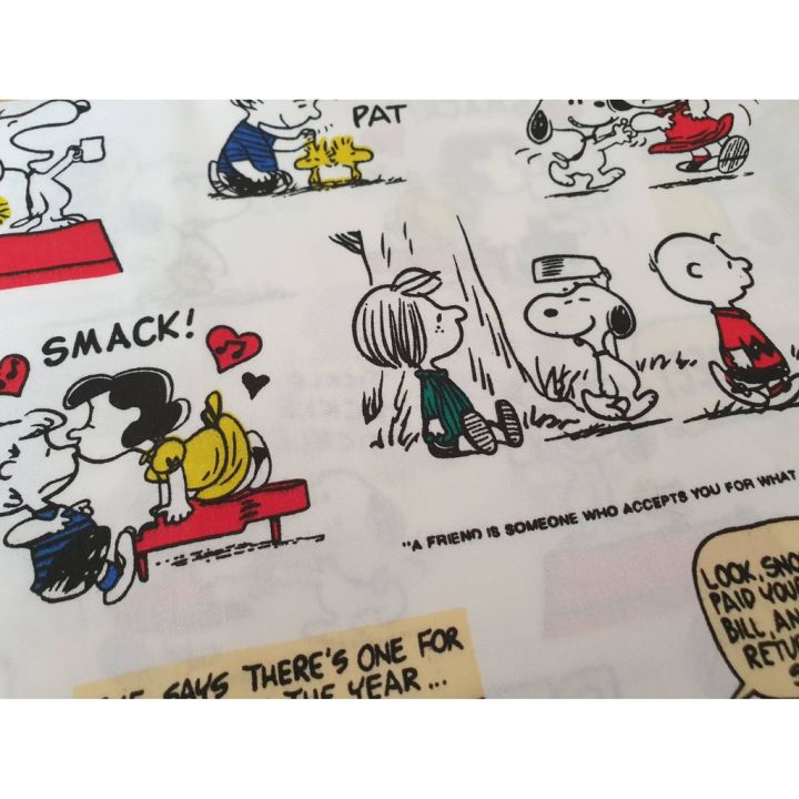 ผ้าคอตตอน-100-นำเข้า-ลาย-snoopy-ผ้าหน้ากว้าง-1-60-ม