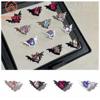 SHIPANFU 5Pcs/set เครื่องรางเล็บฮาโลวีน ของตกแต่งเล็บรูปหัวใจปีศาจฮาโลวีน วัสดุตกแต่งเล็บ อุปกรณ์เสริมเล็บ อุปกรณ์ทำเล็บฮาโลวีน สไตล์มืดๆ โลหะผสมอัลลอยด์ พลอยเทียมเล็บฮาโลวีน อุปกรณ์ทำเล็บ