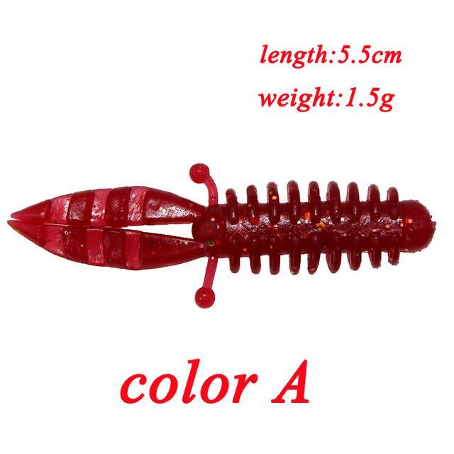 hot-6pcs-set-silicone-rubber-fake-maggots-bait-shrimp-new-tail-soft-worm-fishing-lures-5-5cm-1-5g