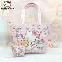 Sanrio กระเป๋าเฮลโลคิตตี้กระเป๋าถือแบบหรูหรากระเป๋าแฟชั่นสำหรับผู้หญิงลำลองถุงสิริการ์ตูน Y2k ความจุขนาดใหญ่สำหรับผู้หญิงกระเป๋าสะพายไหล่ Kaijialvrong