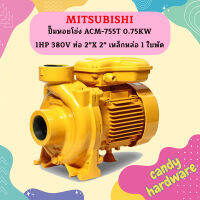 Mitsubishi ปั๊มหอยโข่ง ACM-755T 0.75KW 1HP 380V ท่อ 2"X 2" เหล็กหล่อ 1 ใบพัด