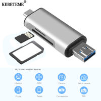 KENBETEME เครื่องอ่านการ์ด USB 2.0,อะแดปเตอร์ Type C เป็น TF ตัวอ่านการ์ด OTG เครื่องอ่านการ์ดหน่วยความจำอัจฉริยะสำหรับแล็ปท็อป