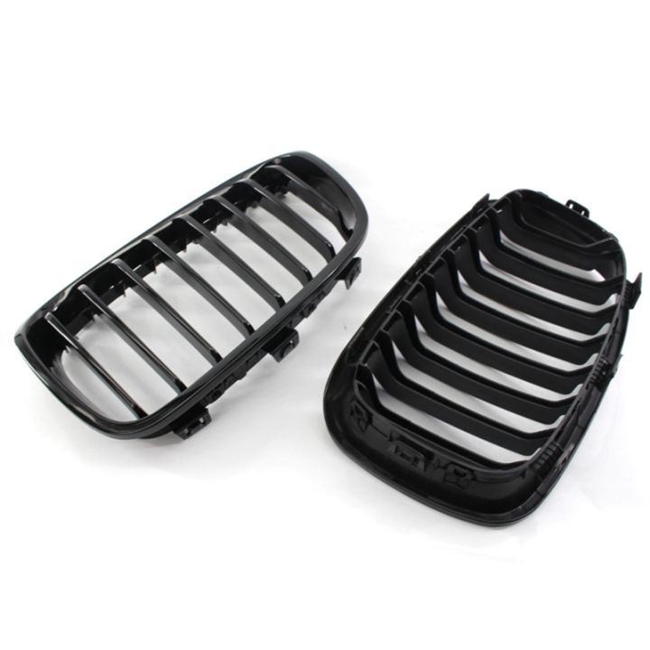 2x-bright-black-front-kidney-grill-grille-for-bmw-f20-f21-1-series-2011-2014