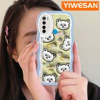 YIWESAN เคสสำหรับ Xiaomi Redmi Note 8 2021 Note 8T เคส3D การ์ตูนหมีสีสันสดใสเคสป้องกันเลนส์กล้องเคสโทรศัพท์แบบใสกรอบซิลิโคนกันกระแทกเคสนิ่มโปร่งใส