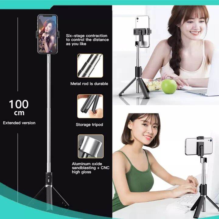 Jiditech Wireless Selfie Stick Foldable Tripod Extendable Monopod With ...