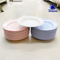 [1ใบ] จานเมลามีน จานทรงลึก 8นิ้ว จานกลม จานข้าว ตรามือ Unica Melamine Dinner Plate 8 Inch x 1