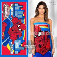 Hot Sale ผ้าขนหนู ผ้าเช็ดตัว สไปเดอร์แมน Spiderman (30x60 นิ้ว) SM-1402 ขอบน้ำเงิน ลิขสิทธิ์แท้ ราคาถูก ผ้าเช็ดตัว ผ้า ขนหนู ผ้า ขนหนู นาโน ผ้าเช็ดตัว นาโน