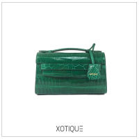 Small Clutch Crocodile Green Color by Xotique