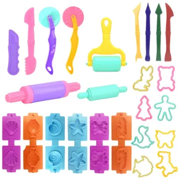 Color Play Dough Model Tool Toys Creative 3D Plasticine Tools Playdough Set  Clay Moulds Deluxe Set Learning Education Toys