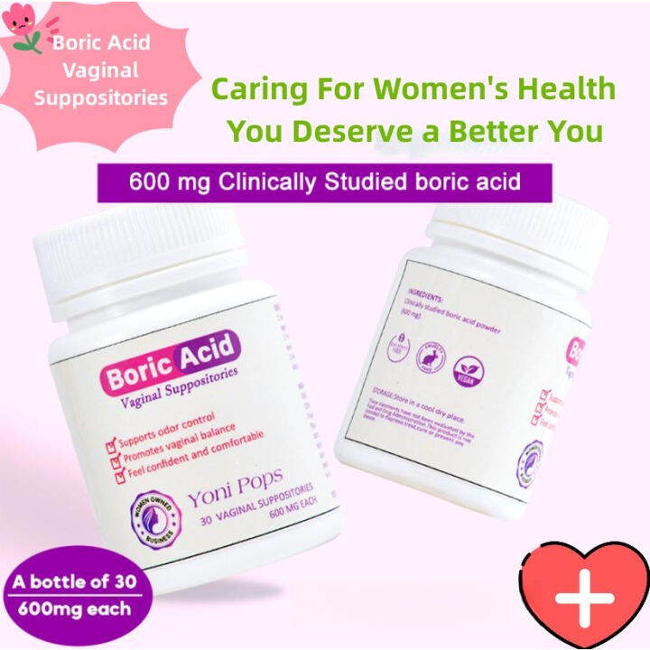 【COD】 100% Boric Acid Vaginal Suppositories For Vaginal Yeast Infection ...