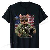 T-Shirt - Cool Cat Impersonate  States Air Force Pilot Cotton T Shirts for Men Print Tops &amp; Tees Newest cosie