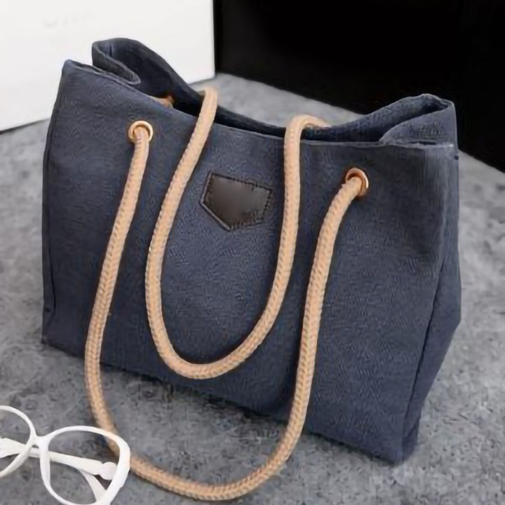 กระเป๋าลำลองสำหรับแฟชั่นสำหรับผู้หญิงดูคลาสสิกขนาดใหญ่กระเป๋าสะพายไหล่แบบพกพากระเป๋าสตรี PP สำหรับใช้ในชีวิตประจำวัน