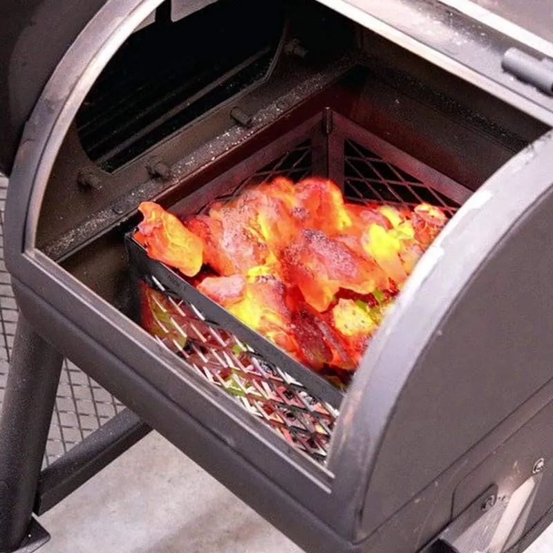 Charcoal basket for outlet offset smoker