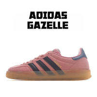 2023 รองเท้าผ้าใบลำลองสำหรับผู้ชายและผู้หญิง Originals Gazelle Indoor สีชมพูดำ ลื่นสไตล์วินเทจแฟชั่นต่ำด้านบนกีฬารองเท้าลำลอง แท้100%ผู้ชายผู้หญิงIE7002