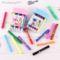 12Colours/Set Cute Kids Drawing Pens Stamp Children seal Washable Watercolor Pen Graffiti Art Marker Painting Pen