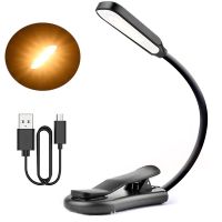 ✑☈✓ Rechargeable Book Light 7 LED Reading Light with 3-Level Warm Cool White Daylight Flexible Easy Clip Night Reading Lamp in Bed