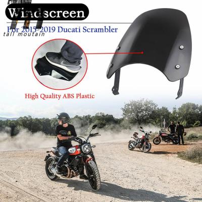 For Ducati Scrambler 2015 2016 2017 2018 Motorcycle Windshield Windscreen Wind Deflectors with Bracket Flyscreen Carbon