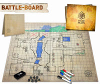 Melee Mats The Original Battle Grid Game Board - 23x27 - Dry Erase Square &amp; Hex RPG Miniatures Mat - Tabletop Role-Playing Dice Map - Portable Reusable Dragons Gaming Dungeon