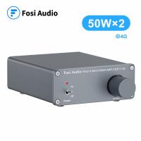 Fosi Audio V1.0เครื่องขยายเสียงสเตอริโอ2ช่อง,แอมป์ดิจิตอลระดับมืออาชีพ Hi-Fi คลาส D สำหรับลำโพงในบ้าน50W X2พร้อมแหล่งจ่ายไฟ12V