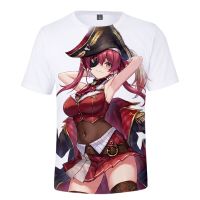 HOLOLIVE VTuber Houshou Marine 3D Printed Spring Summer Preppy Men/Women Street Clothes T-shirt Streetwear Kawaii style