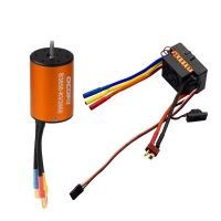 【hot】☬ 3650 3900KV brushless motor esc combo 60A Speed Controller Set for 1/10 Car and Truck