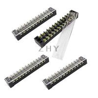 4 Pcs 600V 15A 12-Position Screw Electric Barrier Terminal Block Cable Connector Electrical Connectors