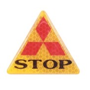 1 miếng sticker phản quang STOP tam giác vàng