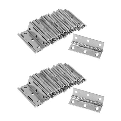 2.5 Inches Long 6 Mounting Holes Stainless Steel Butt Hinges 40 Pcs
