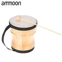 [okoogee]Children Wood Hand Bongo Drum Musical Toy Percussion Instrument with Stick Strap